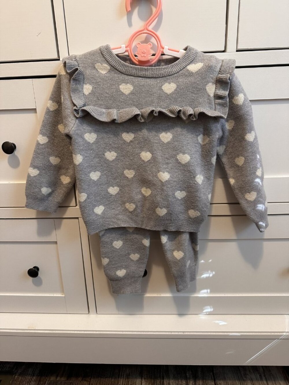 Btween Baby - Girls Heart Print Sweater and Pants Set - NWOT